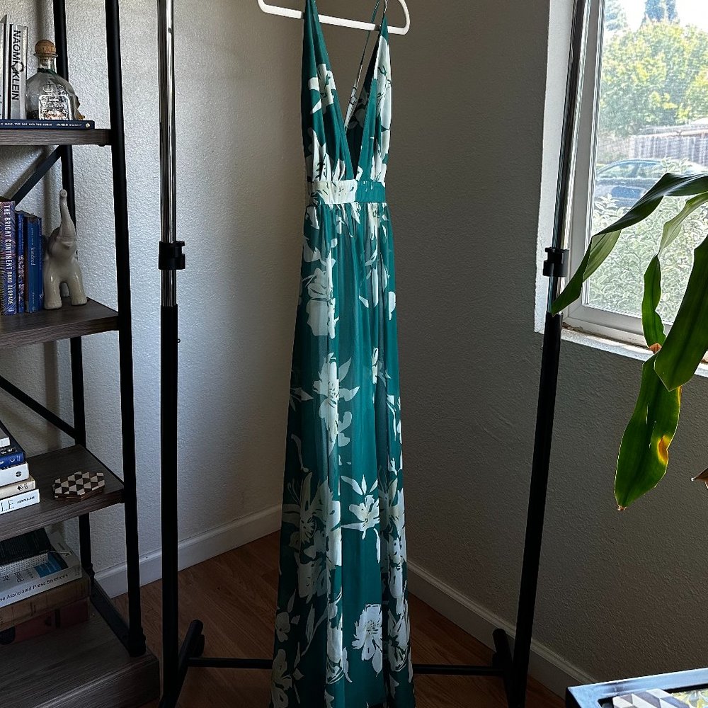 Green Floral Maxi Dress